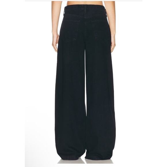 Agolde Ellis Wide Leg Denim Trouser - Crushed Black Sz 25 $268 - Picture 14 of 16